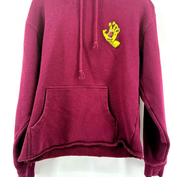 Other - The Original Santa Cruz Skateboards Hoodie Screaming Hand Maroon Raw Edge Small